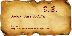 Dodek Barnabás névjegykártya