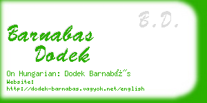 barnabas dodek business card
